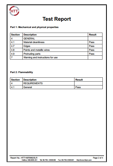 EN71报告-不锈钢玻璃门夹